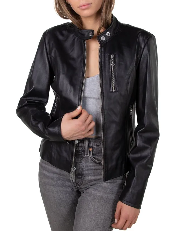 Women's Lambskin "Cafe" Leather Jacket sold by Cave and Post product image thumbnail 5