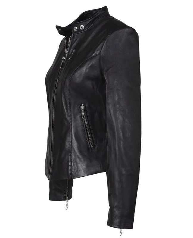 Women's Lambskin "Cafe" Leather Jacket sold by Cave and Post product image thumbnail 3