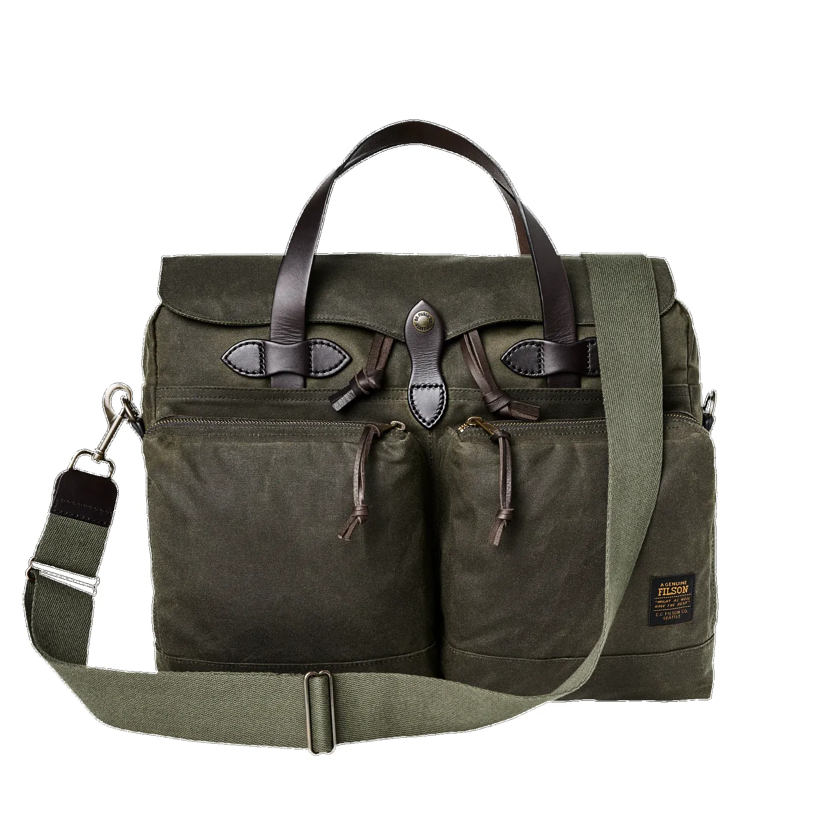24 Hour Tin Cloth Briefcase - Otter Green sold by Cave and Post