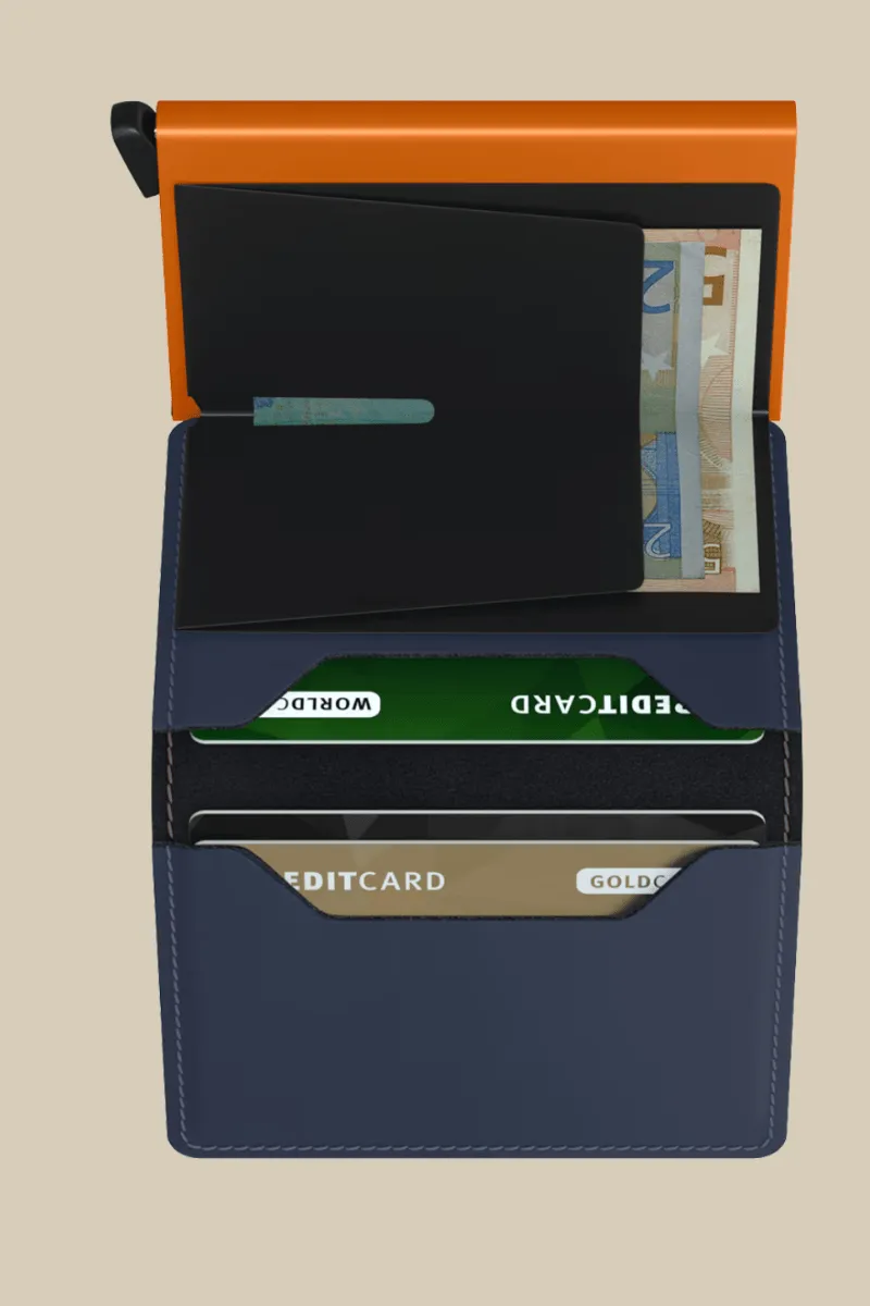 Slimwallet - Matte Nightblue & Orange sold by Cave and Post product image thumbnail 3