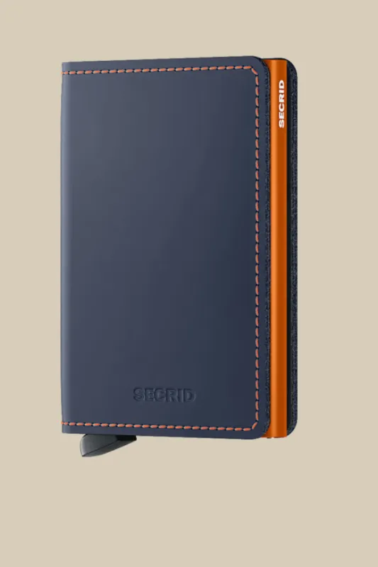 Slimwallet - Matte Nightblue & Orange sold by Cave and Post