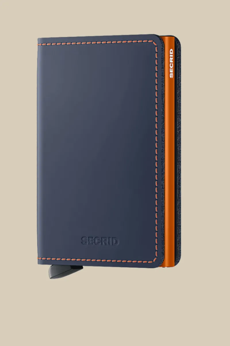 Slimwallet - Matte Nightblue & Orange sold by Cave and Post