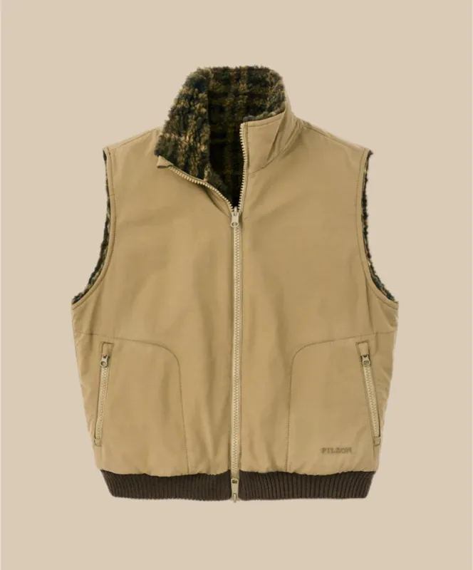 Women's Reversible Woolly Fleece Vest - Tan sold by Cave and Post