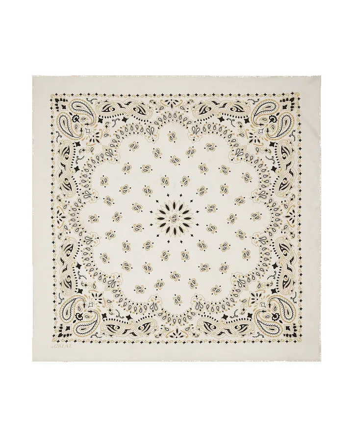 The Silk Bandana. Cream. sold by Cave and Post product image thumbnail 3