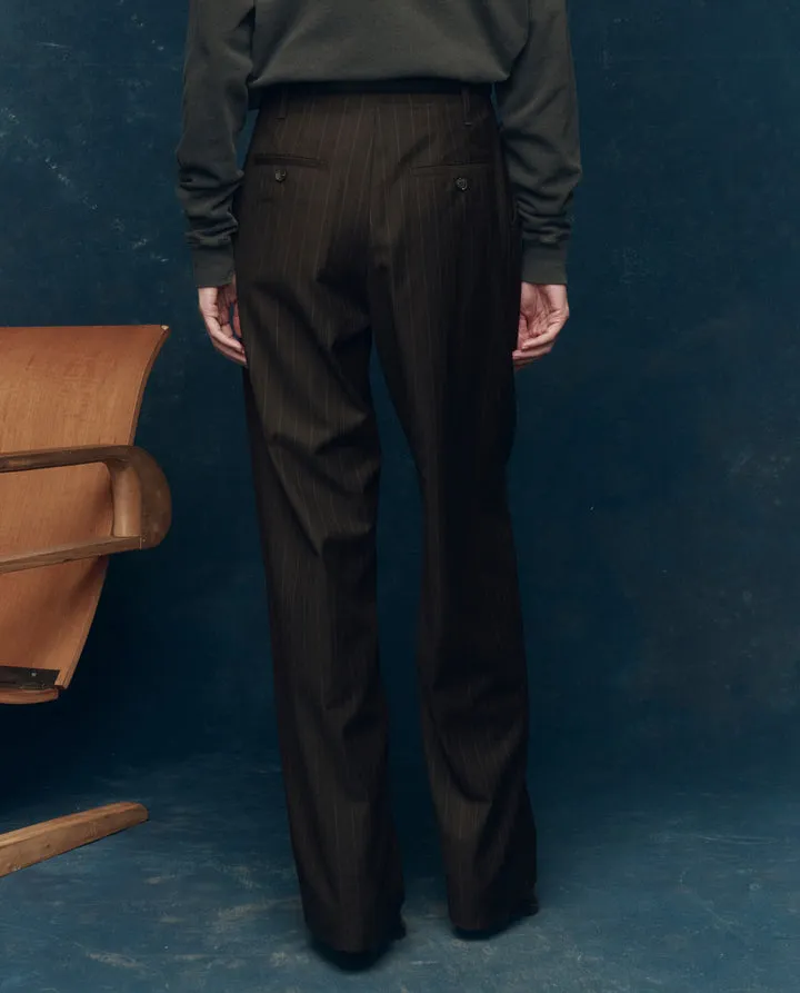 The Menswear Trouser. Chocolate Stripe. sold by Cave and Post product image thumbnail 2