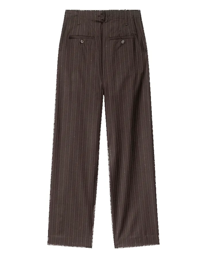 The Menswear Trouser. Chocolate Stripe. sold by Cave and Post product image thumbnail 5