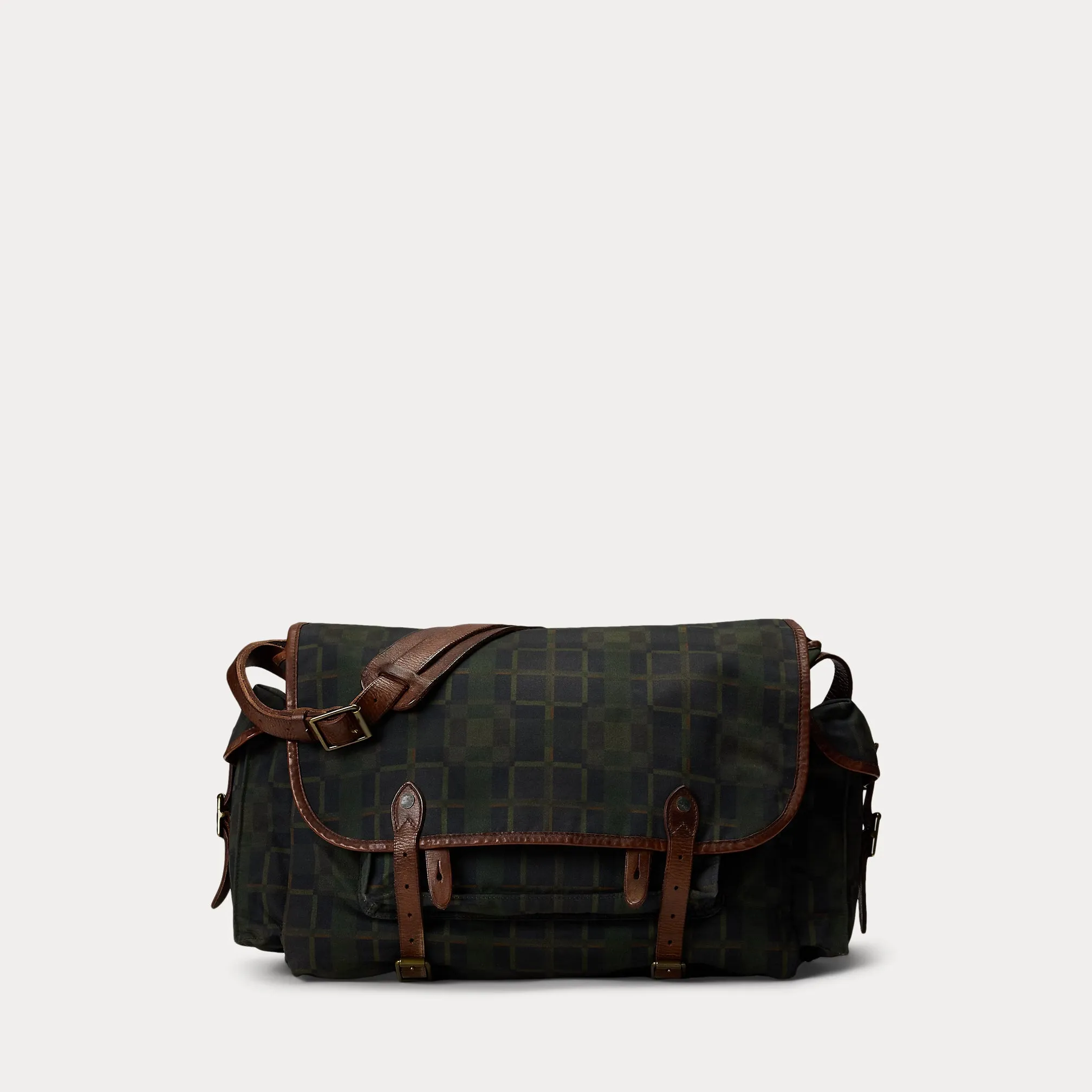 RRL Check-Print Oilcloth Messenger Bag sold by Cave and Post