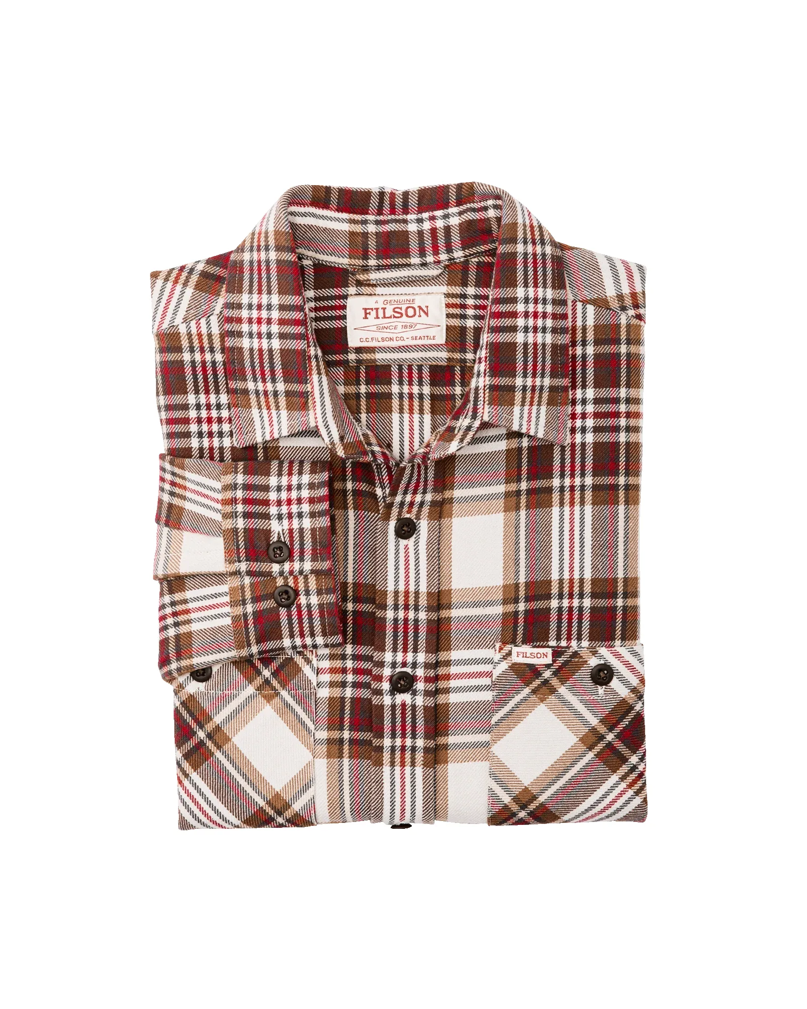 The Rangeland Flannel Shirt - Red / Brown Plaid sold by Cave and Post product image thumbnail 3