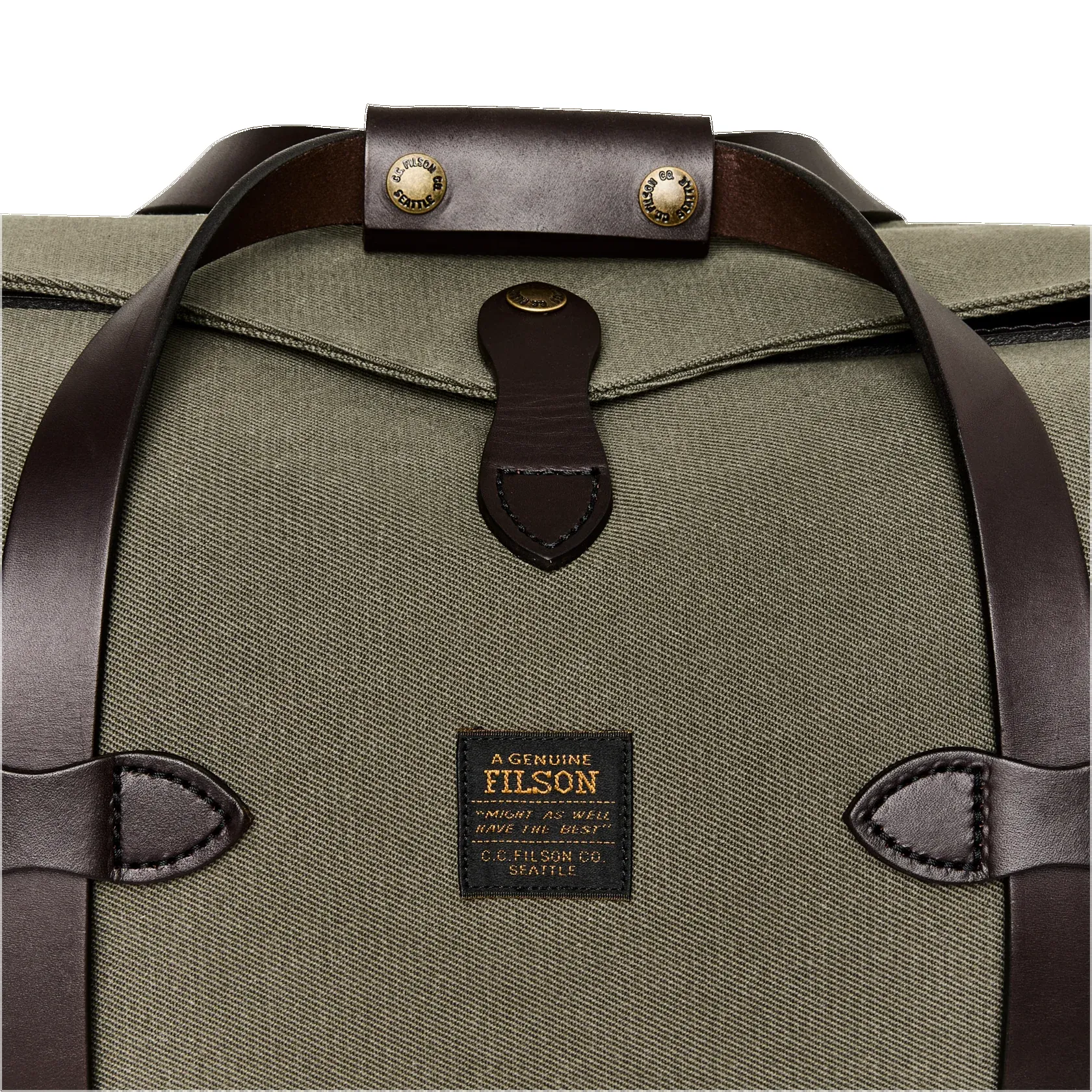 SMALL RUGGED TWILL DUFFLE - OTTER GREEN sold by Cave and Post product image thumbnail 4