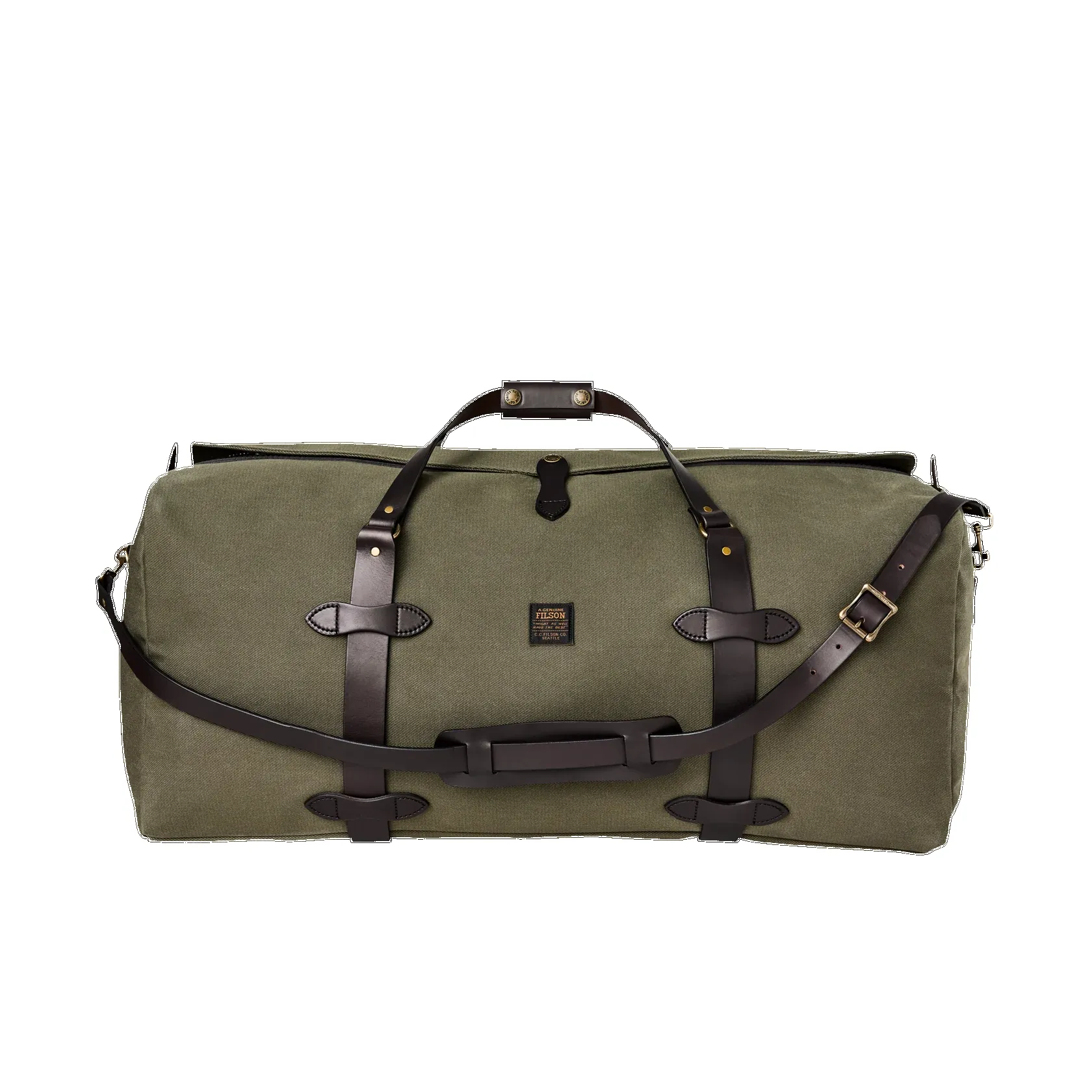 LARGE RUGGED TWILL DUFFLE - OTTER GREEN sold by Cave and Post