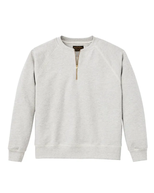 Quarter-zip Terry Sweatshirt - Heather Gray sold by Cave and Post