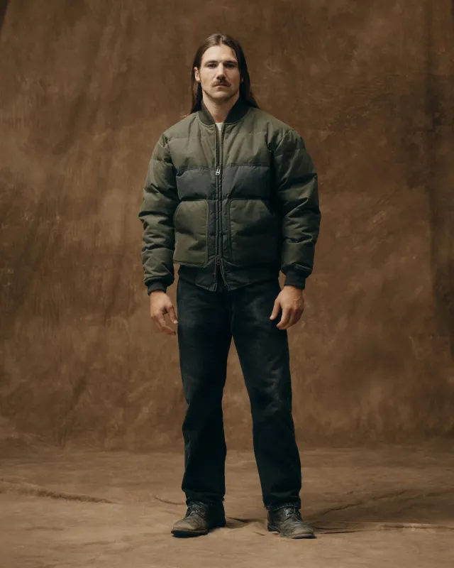Down Bomber Jacket - Otter Green sold by Cave and Post
