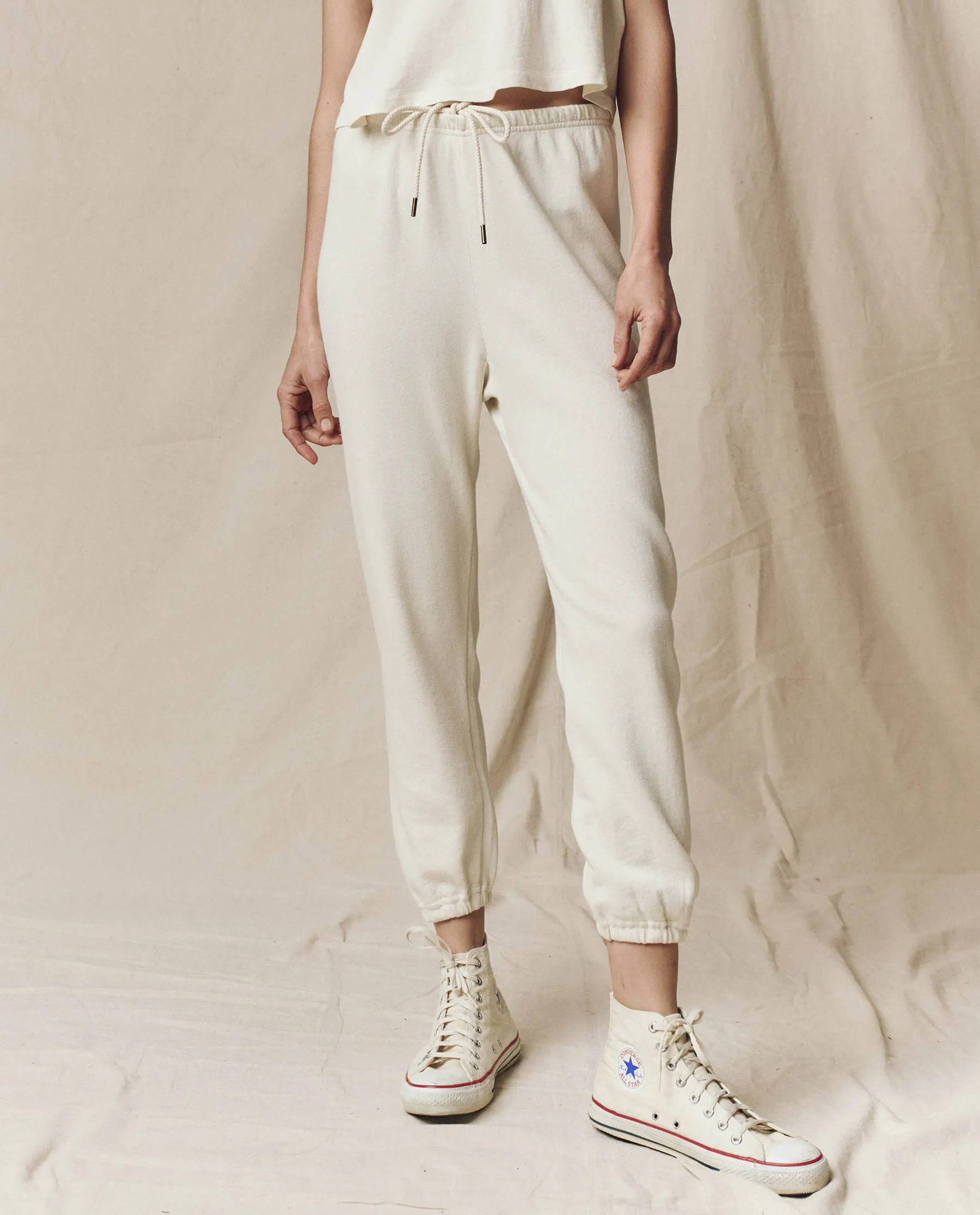 The Stadium Sweatpant. Washed White. sold by Cave and Post