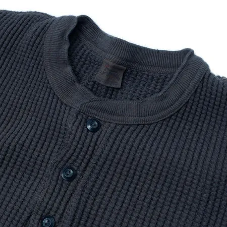 BIG WAFFLE Henley Neck T-shirt - Steel Gray sold by Cave and Post product image thumbnail 3