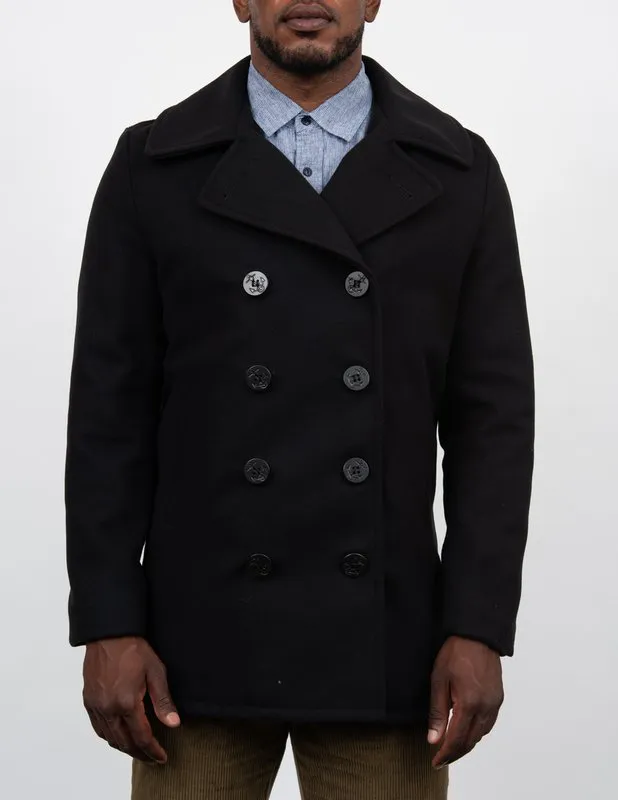 Wool Blend Fitted Peacoat - Navy sold by Cave and Post product image thumbnail 5