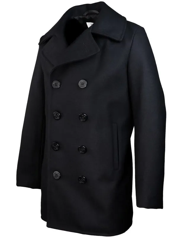 Wool Blend Fitted Peacoat - Navy sold by Cave and Post product image thumbnail 3