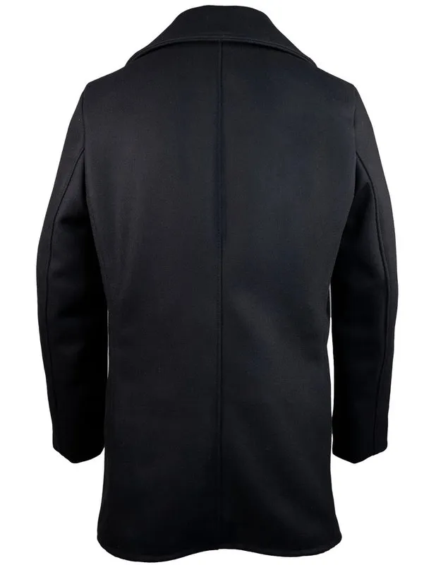 Wool Blend Fitted Peacoat - Navy sold by Cave and Post product image thumbnail 2