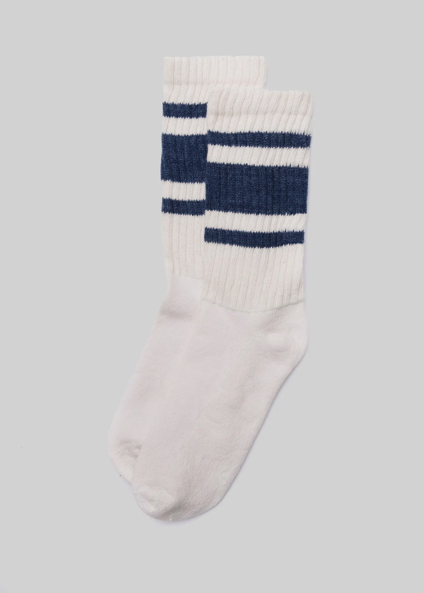 The Heathered Mono Stripe Socks sold by Cave and Post