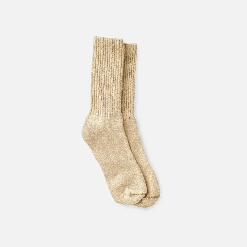 Cotton Blend Ragg Crew - Cream/Coffee sold by Cave and Post