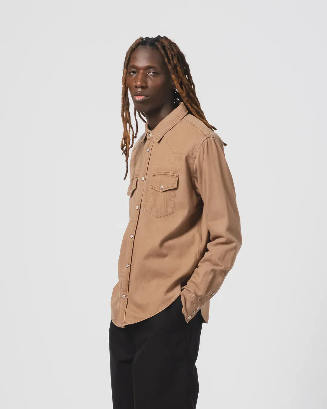 Western Shirt Twill Denim Brown sold by Cave and Post product image thumbnail 3