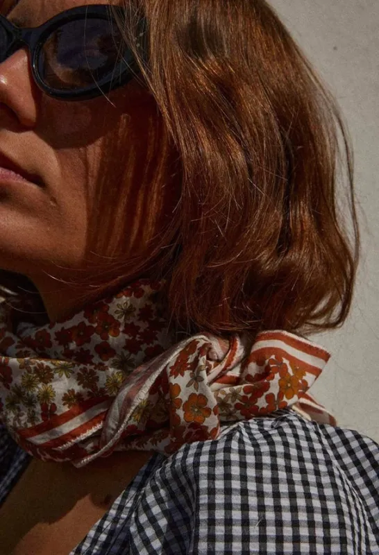 Small Cotton Flower Scarf - Bois De Rose sold by Cave and Post