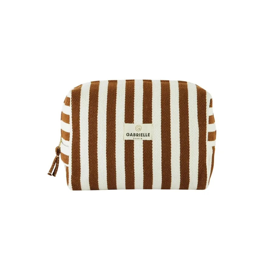 Moka Stripes Cotton Toiletry Bag sold by Cave and Post product image thumbnail 2