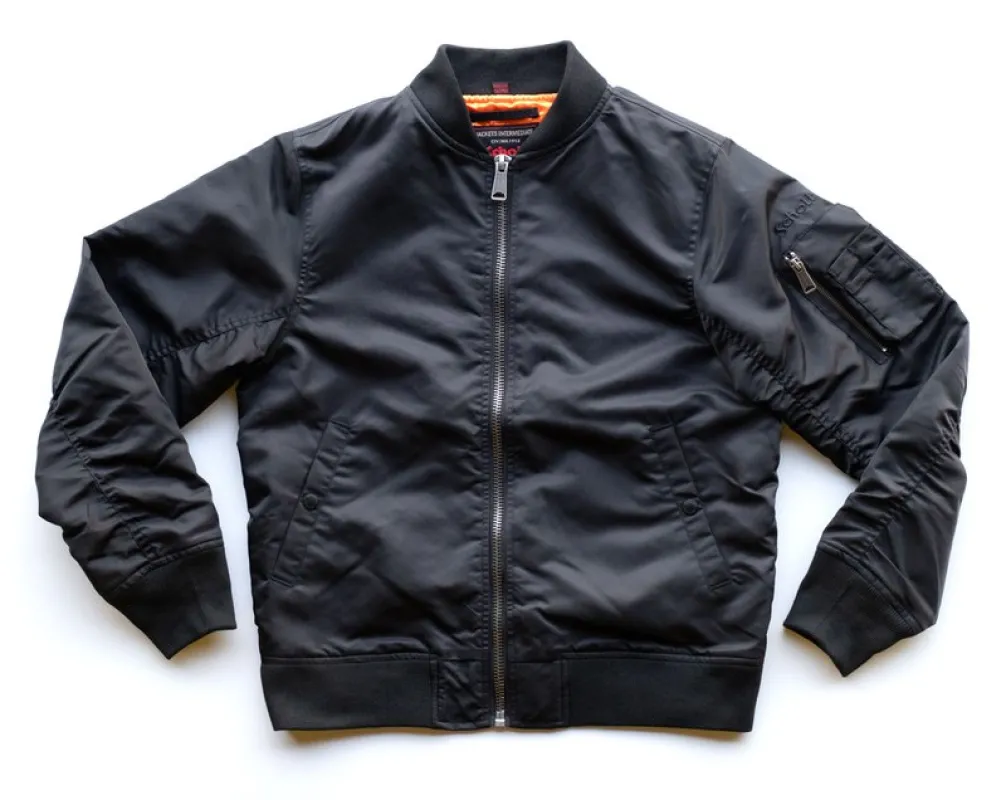 Lightweight Nylon MA-1 Jacket - Black sold by Cave and Post
