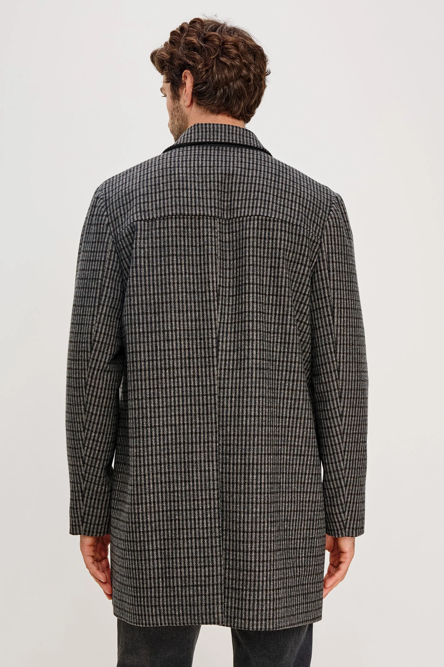 Hockney Overcoat Grey Check Plaid sold by Cave and Post product image thumbnail 5
