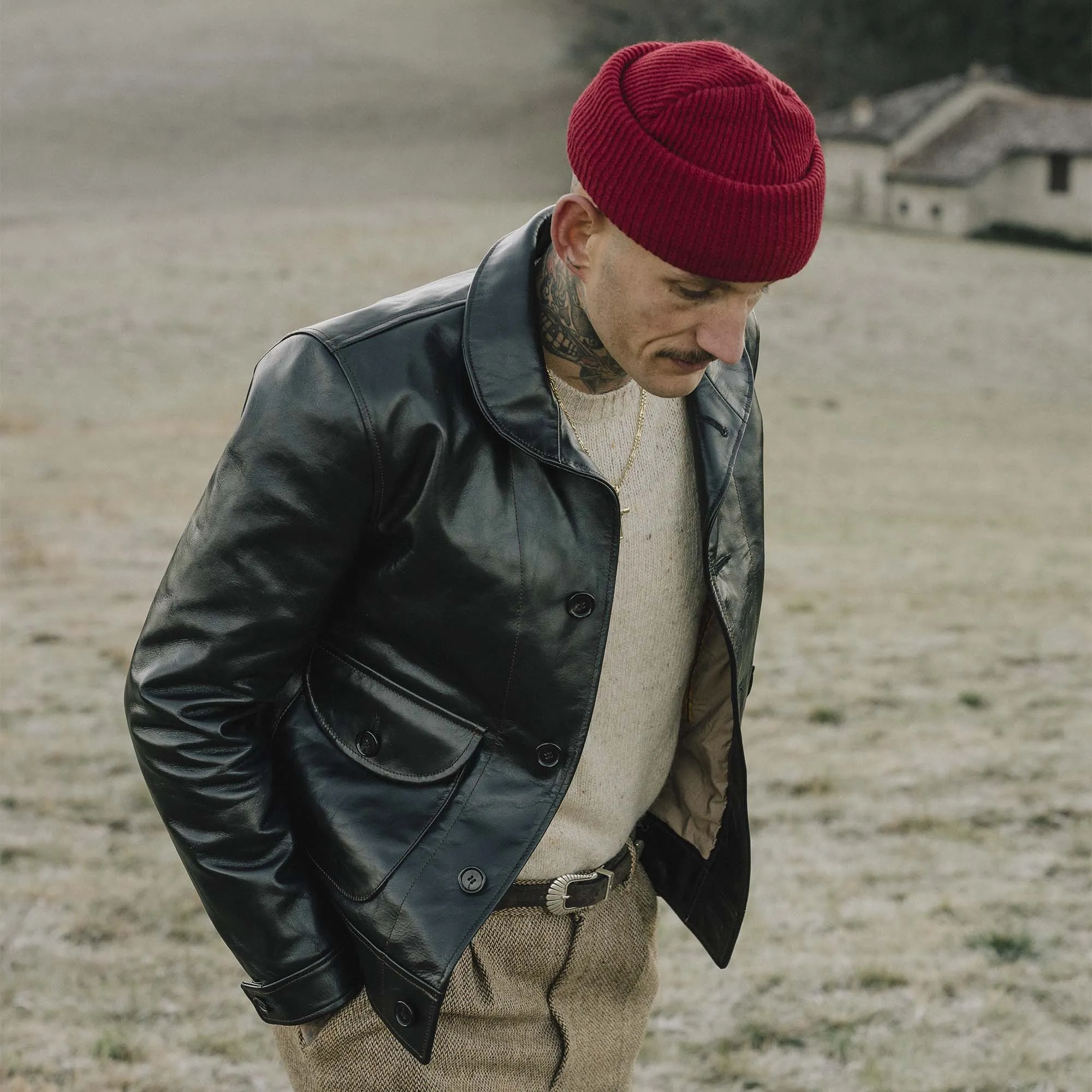 “Cossack” Black Horsehide Leather Jacket sold by Cave and Post product image thumbnail 2