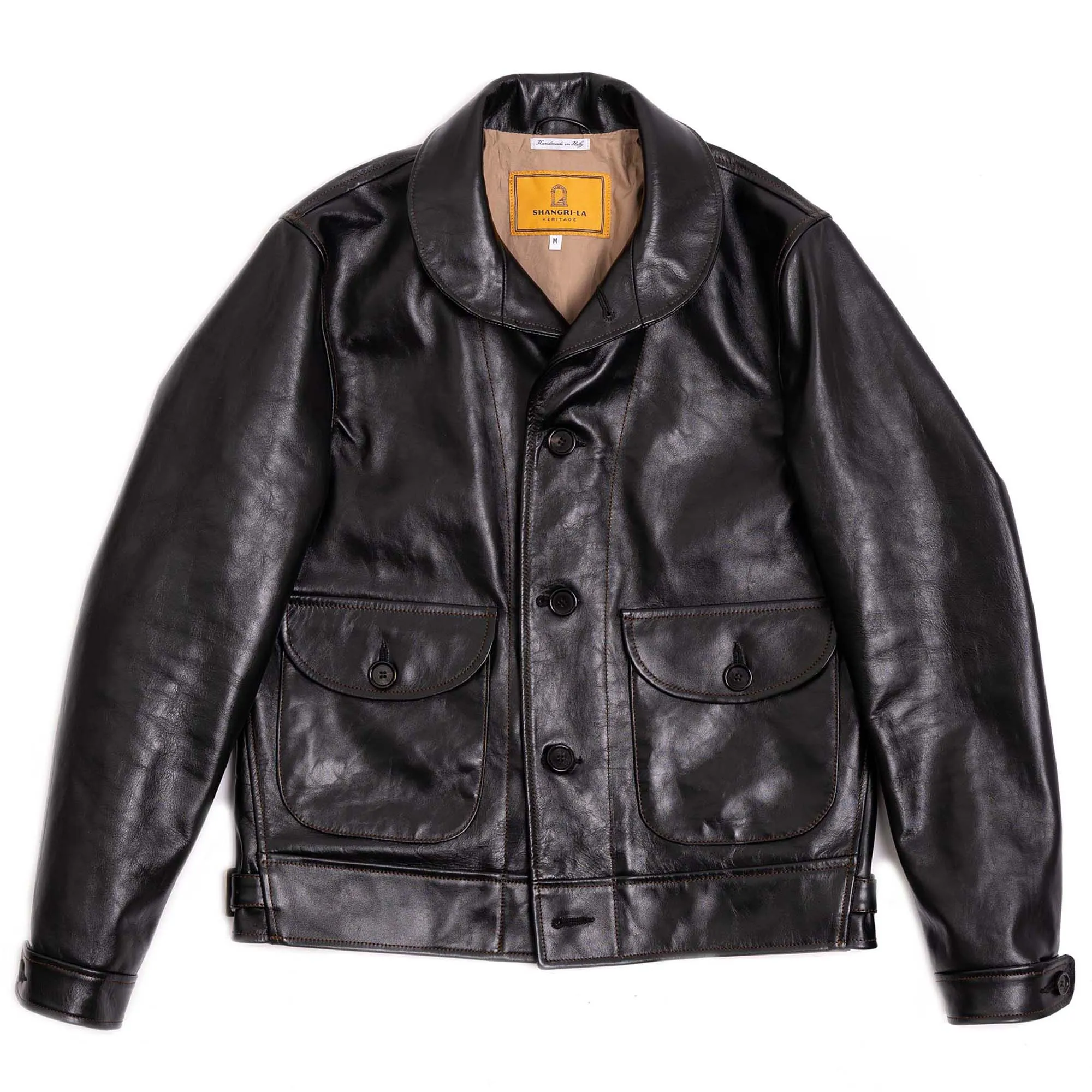 “Cossack” Black Horsehide Leather Jacket sold by Cave and Post