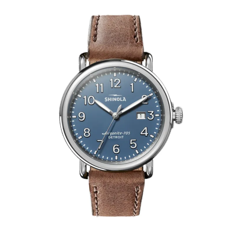 Runwell Date Watch - Blue sold by Cave and Post