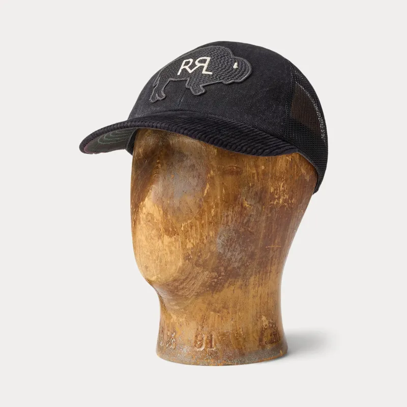 RRL Corduroy-Bill Denim Trucker Cap made by RRL