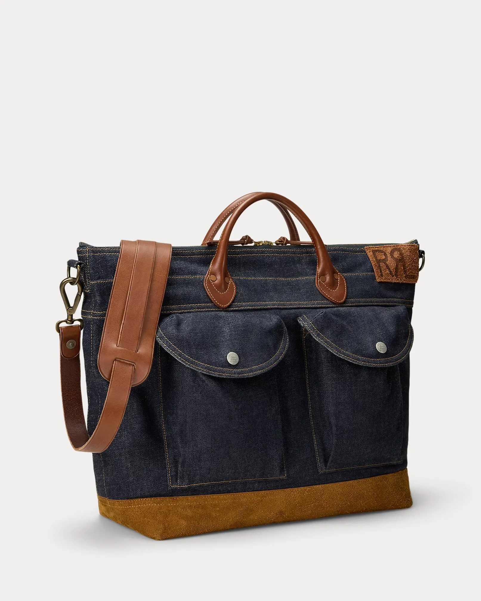RRL Leather-Trim Indigo Denim Tote sold by Cave and Post product image thumbnail 2