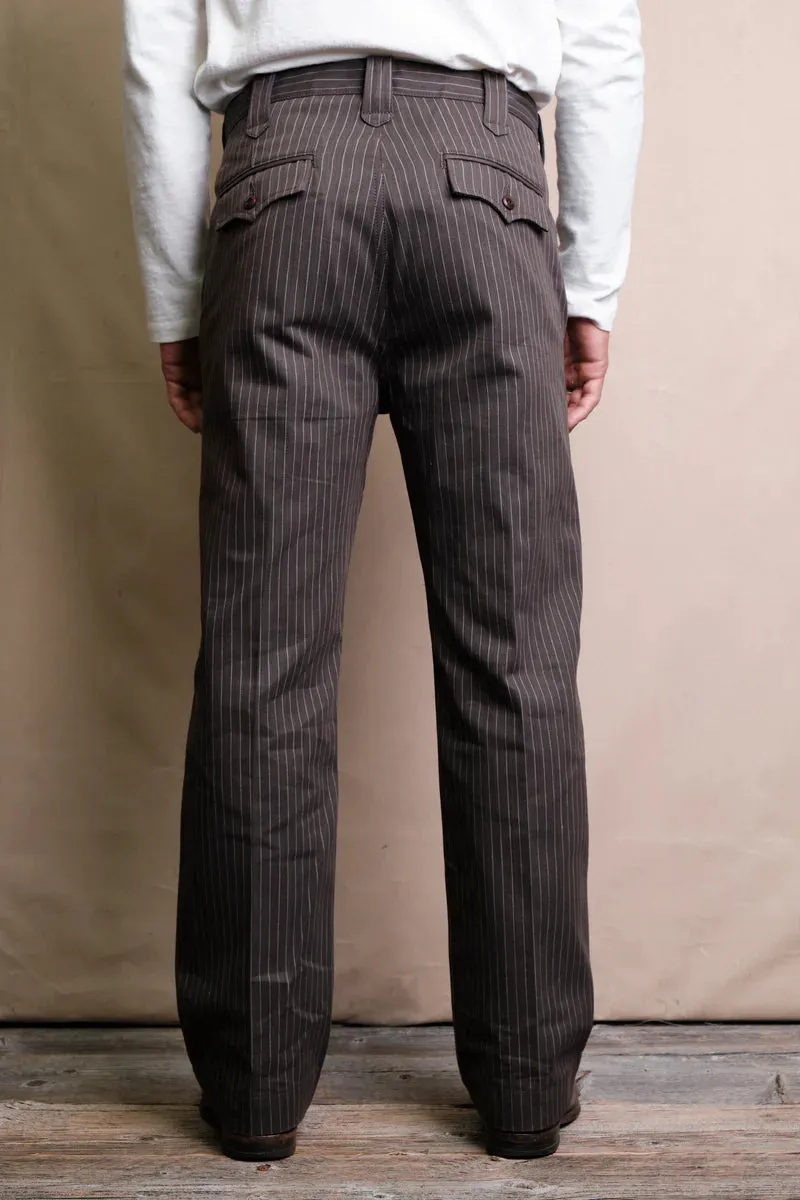 DUSTER PANT BROWN STRIPE sold by Cave and Post product image thumbnail 4