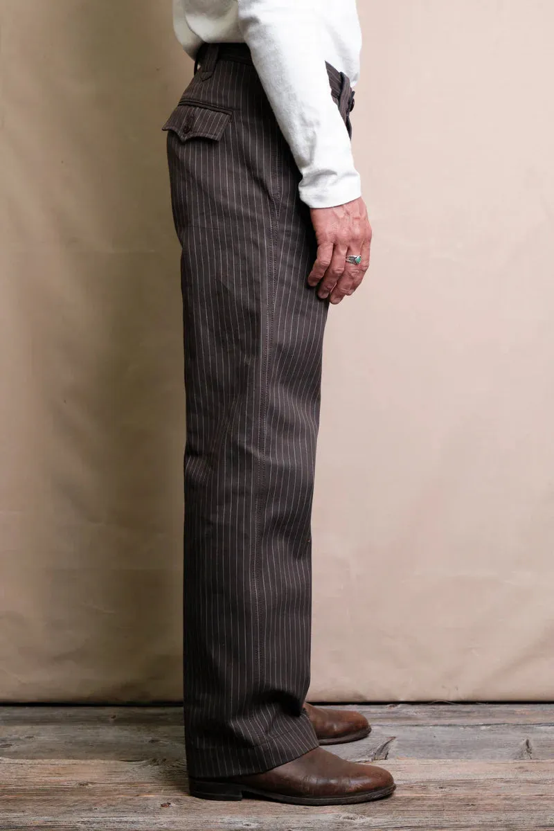 DUSTER PANT BROWN STRIPE sold by Cave and Post product image thumbnail 3
