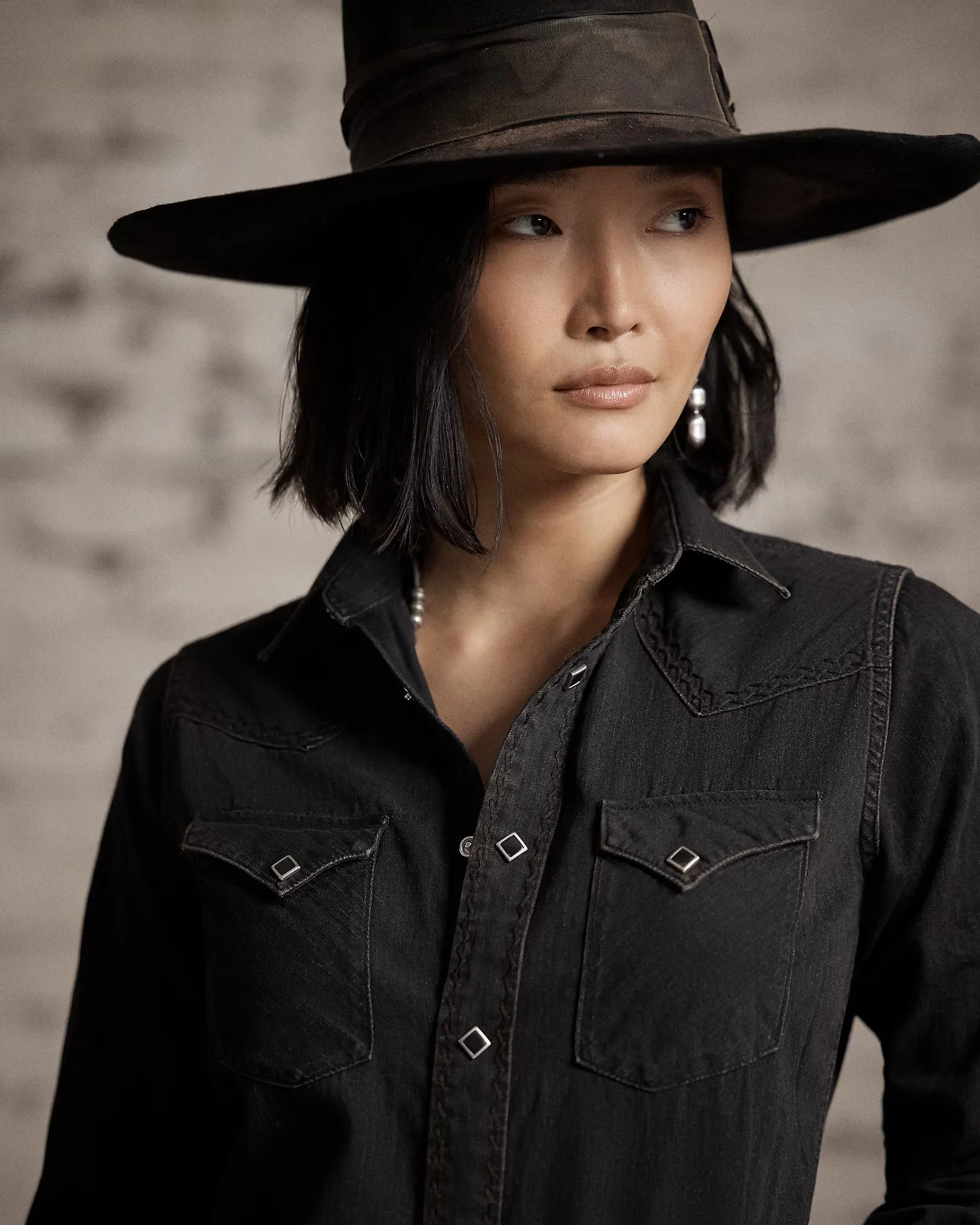 RRL Embroidered Denim Western Shirt sold by Cave and Post product image thumbnail 5