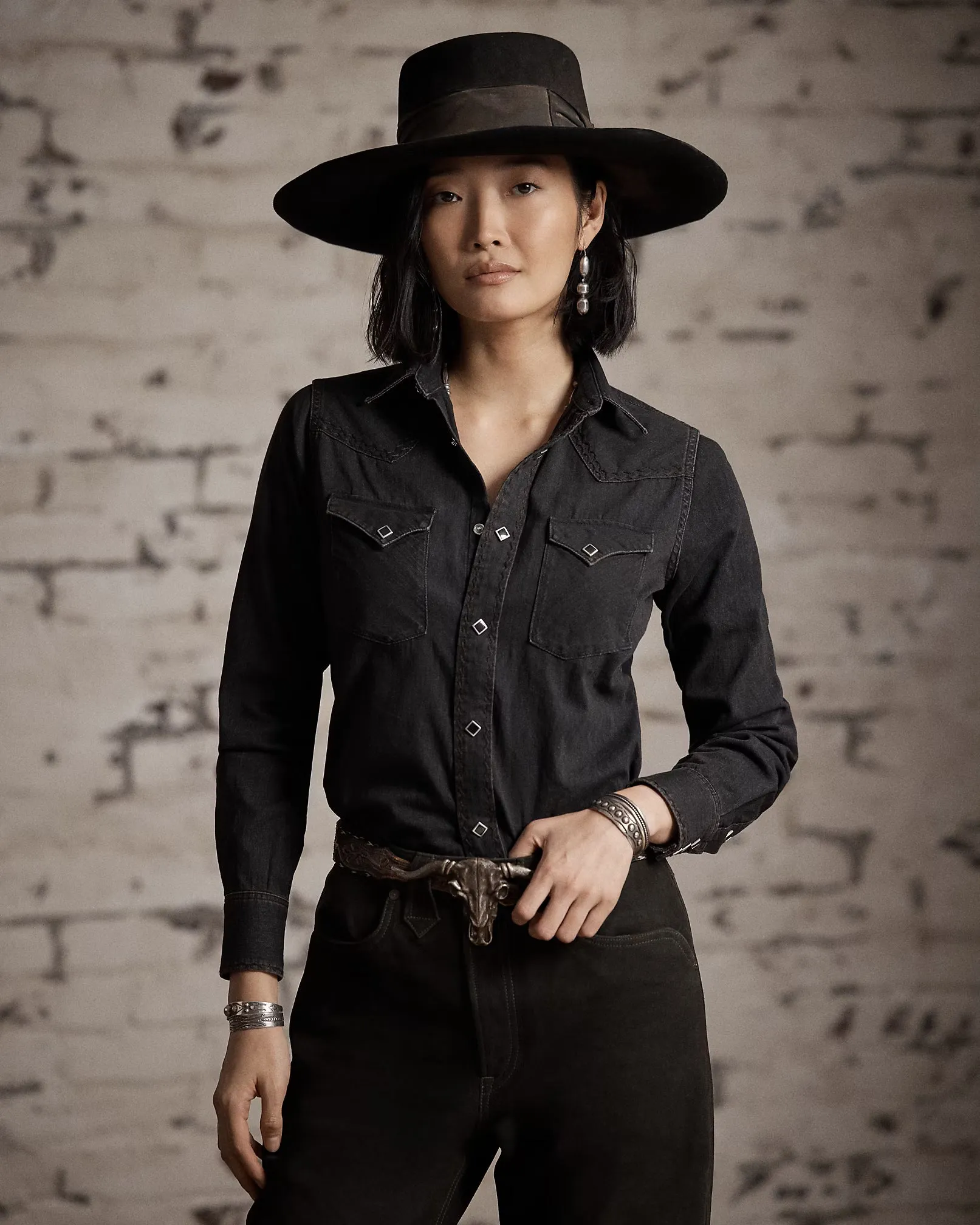 RRL Embroidered Denim Western Shirt sold by Cave and Post product image thumbnail 2