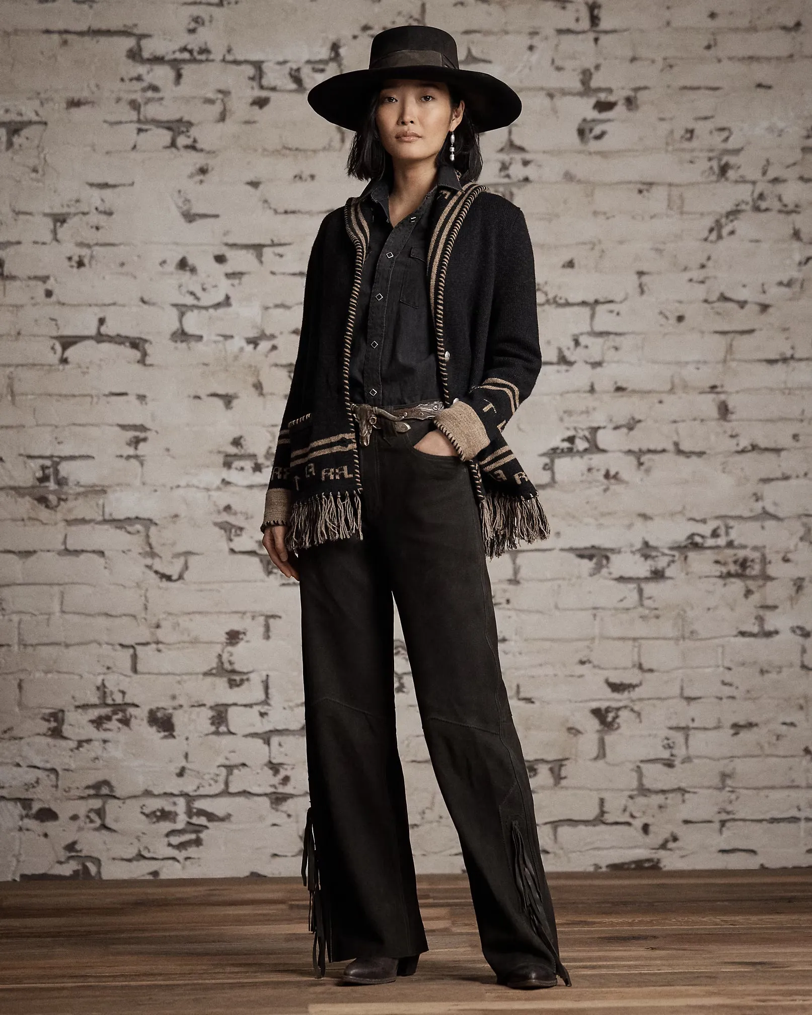 RRL Embroidered Denim Western Shirt sold by Cave and Post product image thumbnail 3