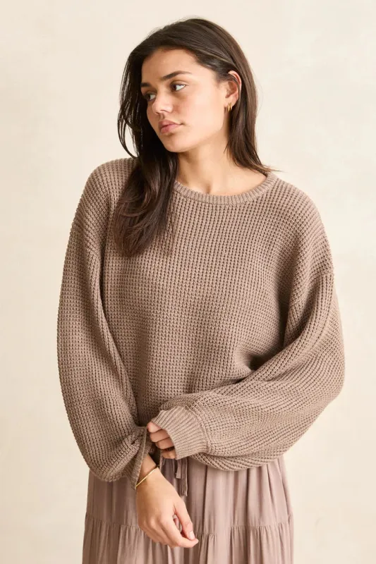 Classic Knit Jumper - Taupe made by Rhythm.