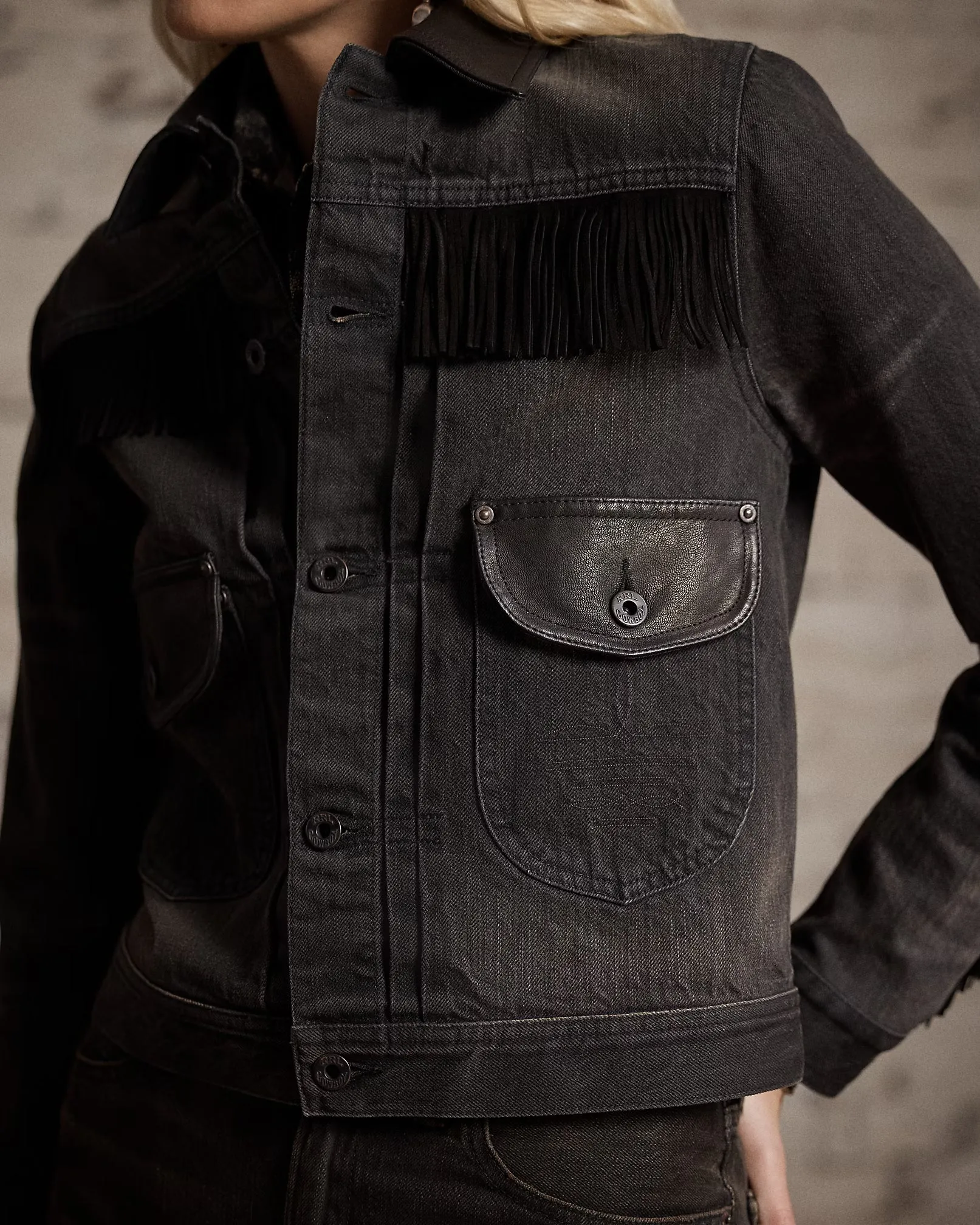 RRL Suede-Trim Denim Jacket sold by Cave and Post product image thumbnail 5