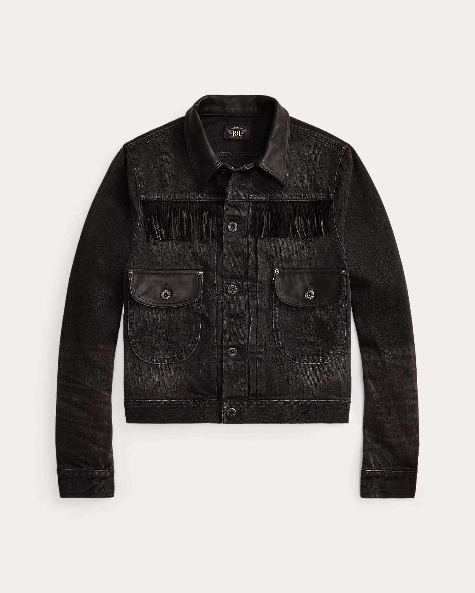 RRL Suede-Trim Denim Jacket sold by Cave and Post