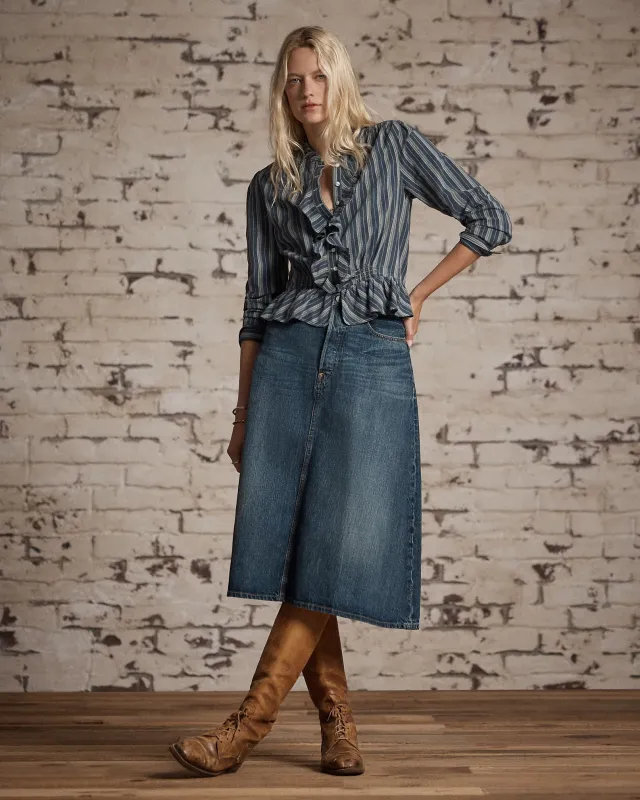 RRL Indigo Selvedge Denim Skirt made by RRL