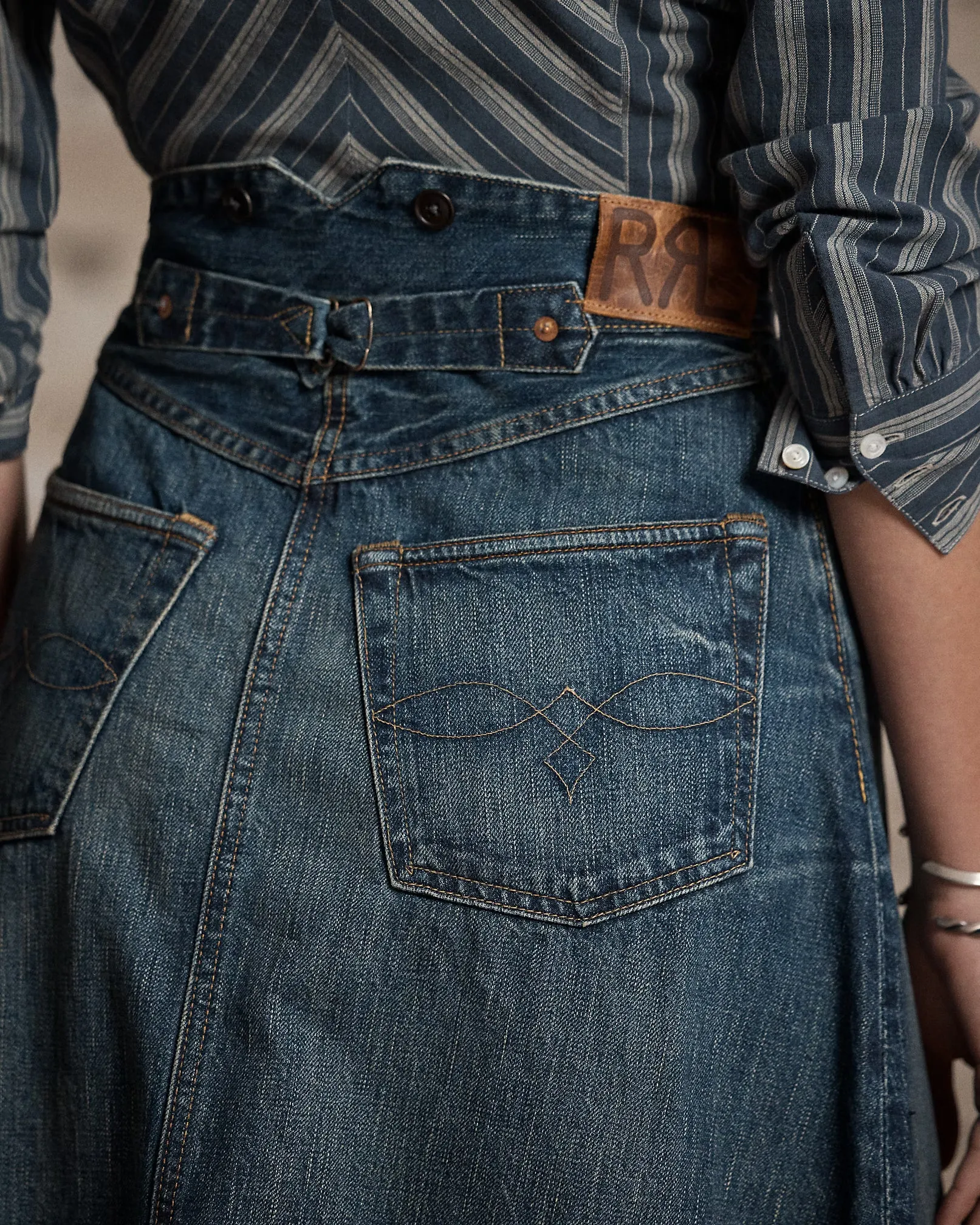 RRL Indigo Selvedge Denim Skirt sold by Cave and Post product image thumbnail 3