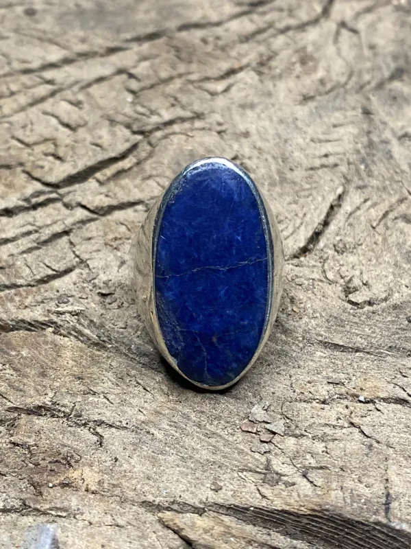 Vintage Lapis Lazuli Sterling Silver Men's Ring - Size 9 made by Cave and Post