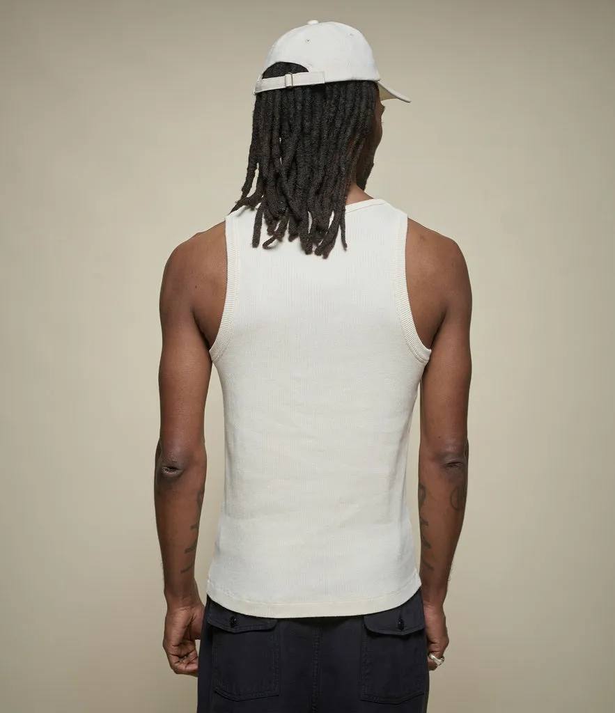 Iconic Ribbed Cotton Tank Top - Natural sold by Cave and Post product image thumbnail 3