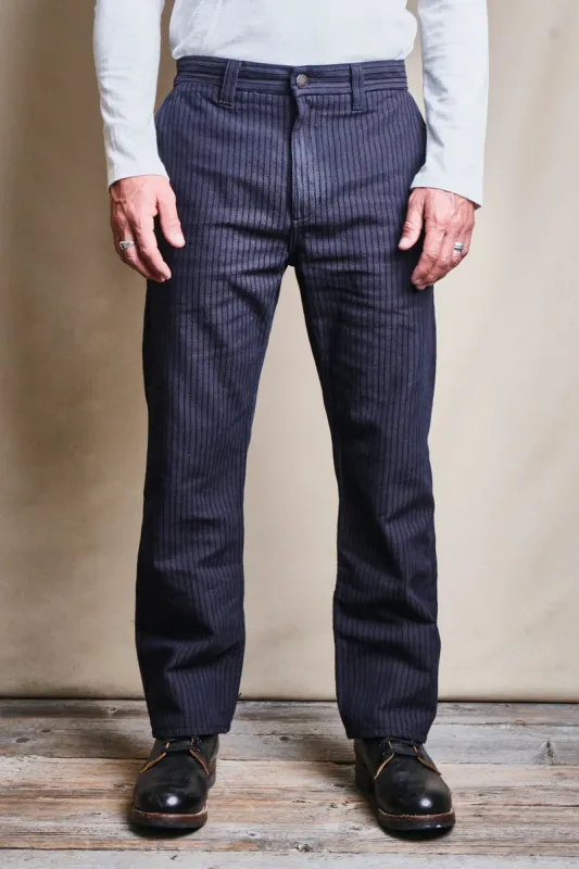 DECK PANT - INDIGO HERRINGBONE DOBBY sold by Cave and Post