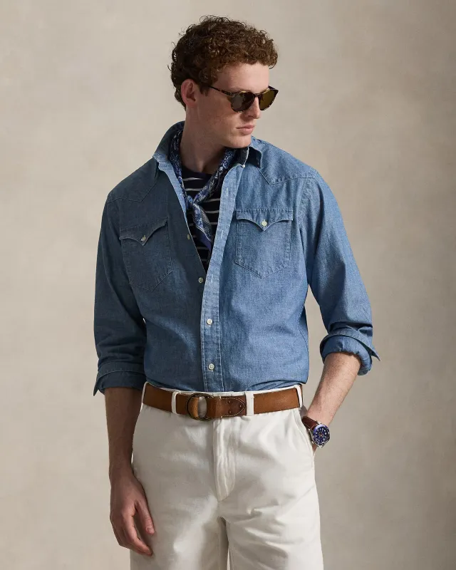 Classic Fit Chambray Western Shirt made by Polo by Ralph Lauren