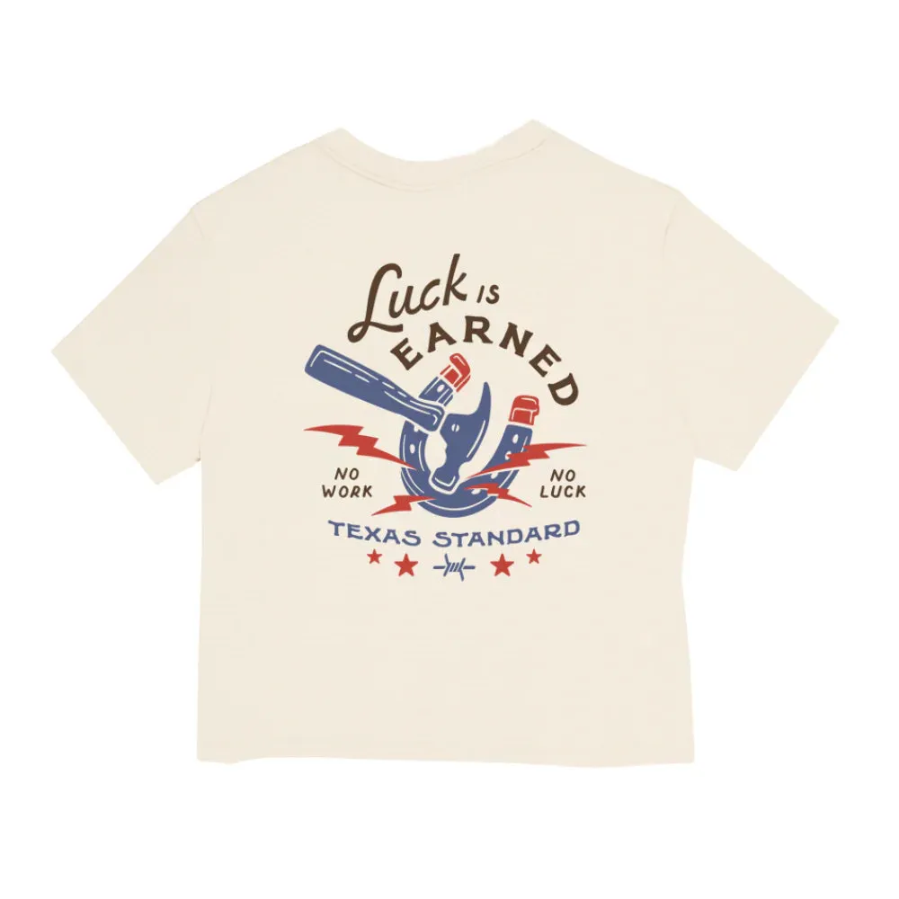 Women's Crop Tee- No Work No Luck sold by Cave and Post