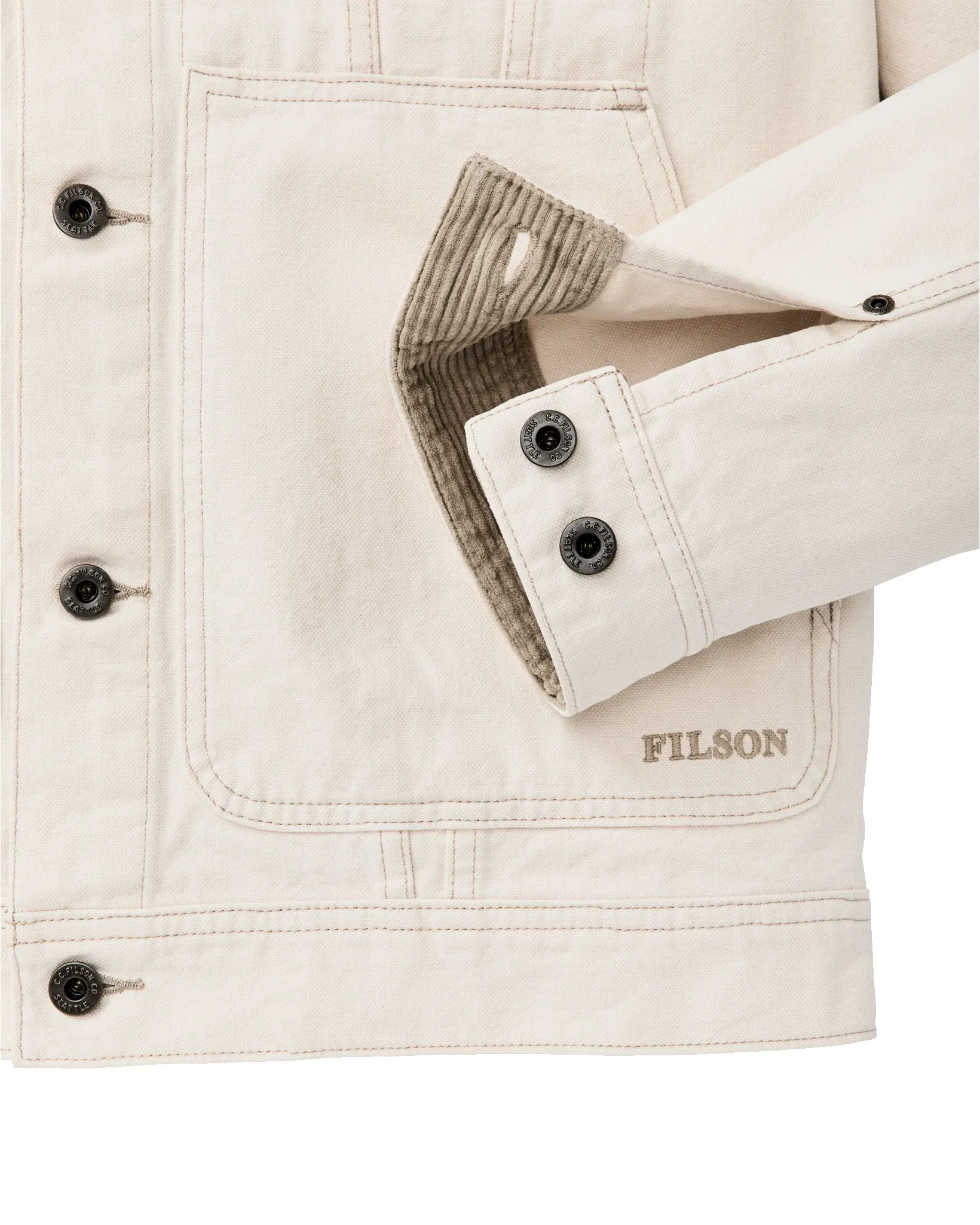 Rustic Canvas Short Cruiser Jacket - Natural Seed sold by Cave and Post product image thumbnail 5