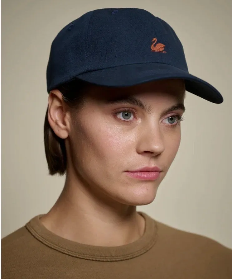 Swan Logo Cotton Twill Cap-Night Blue sold by Cave and Post product image thumbnail 5